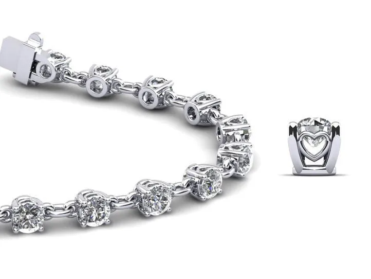 Sweetheart Chain Link Diamond Tennis Lab-Grown Diamond Bracelet with 3.89 ct.(finished) 3.6mm