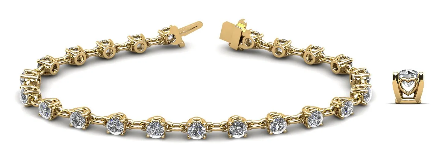 Sweetheart Chain Link Diamond Tennis Lab-Grown Diamond Bracelet with 3.89 ct.(finished) 3.6mm