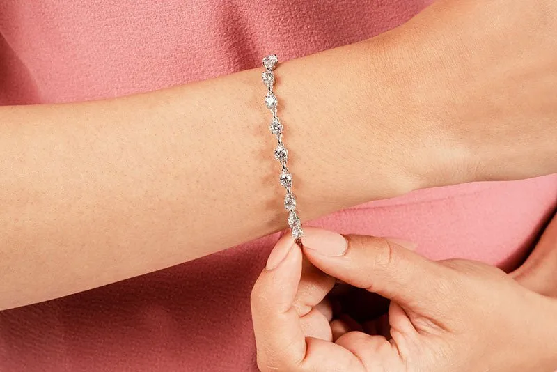 Sweetheart Chain Link Diamond Tennis Lab-Grown Diamond Bracelet with 3.89 ct.(finished) 3.6mm