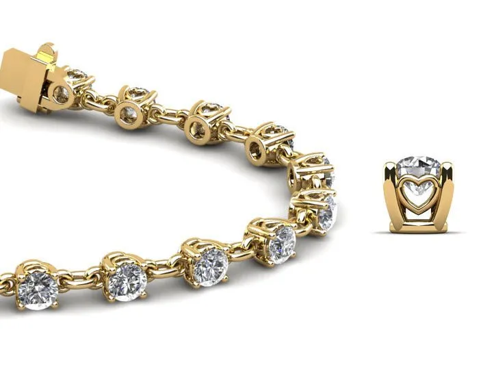 Sweetheart Chain Link Diamond Tennis Lab-Grown Diamond Bracelet with 3.89 ct.(finished) 3.6mm