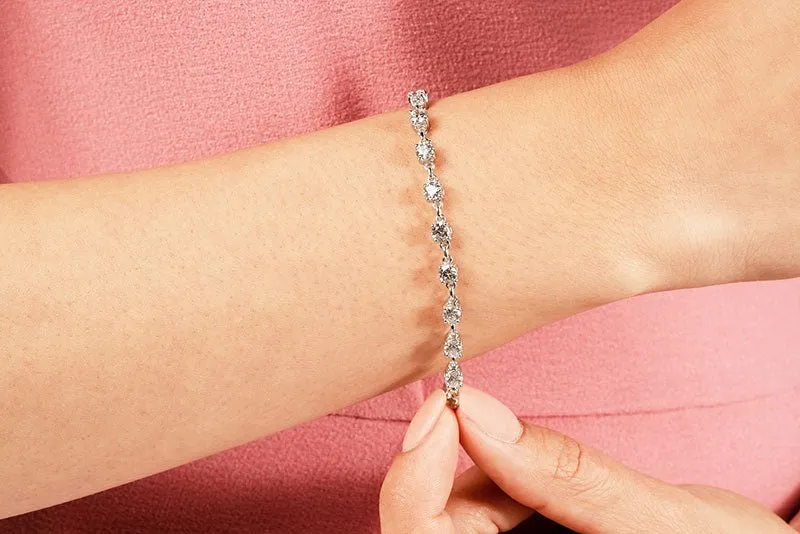 Sweetheart Chain Link Diamond Tennis Lab-Grown Diamond Bracelet with 3.89 ct.(finished) 3.6mm