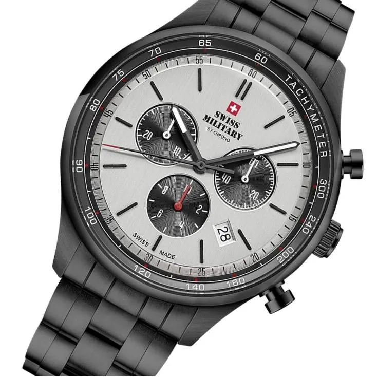 Swiss Military Sports Black Steel Men's Watch - SM34081.05