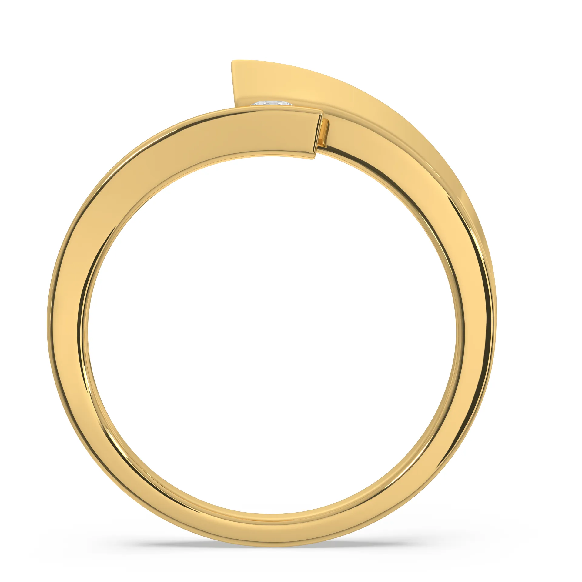 SY Women's Ring in Gold, Minimal Solitaire