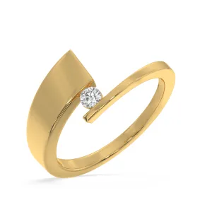 SY Women's Ring in Gold, Minimal Solitaire