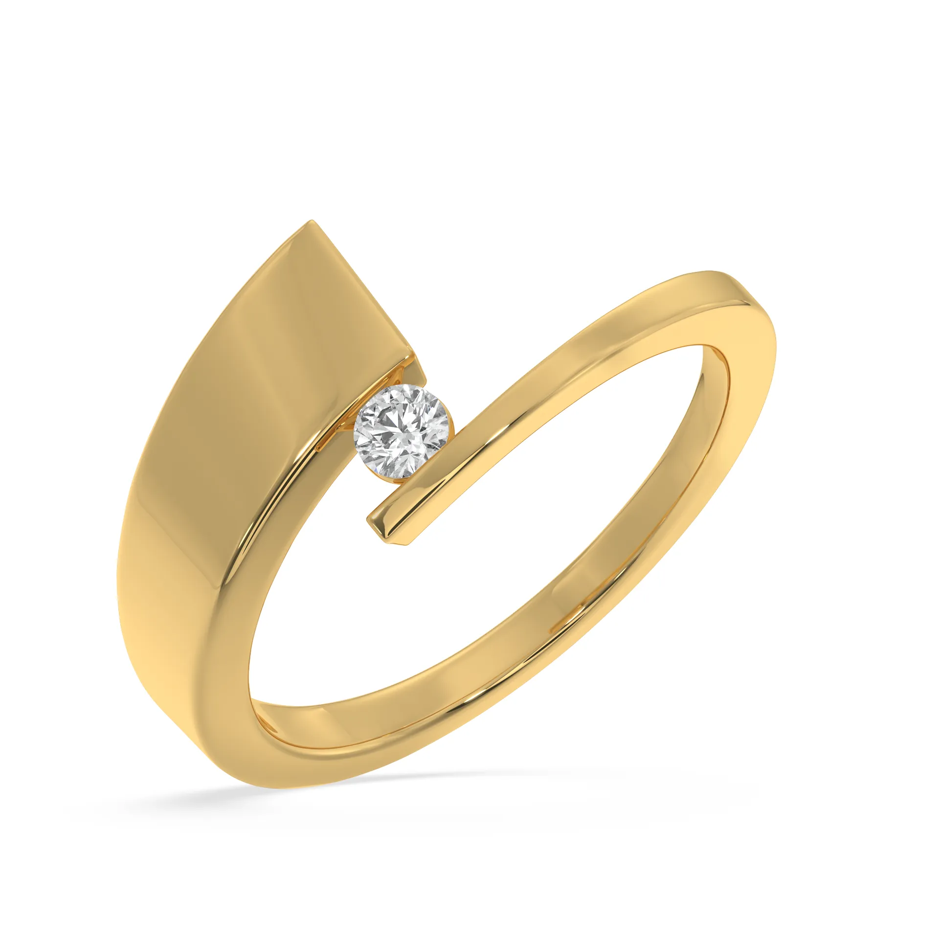 SY Women's Ring in Gold, Minimal Solitaire