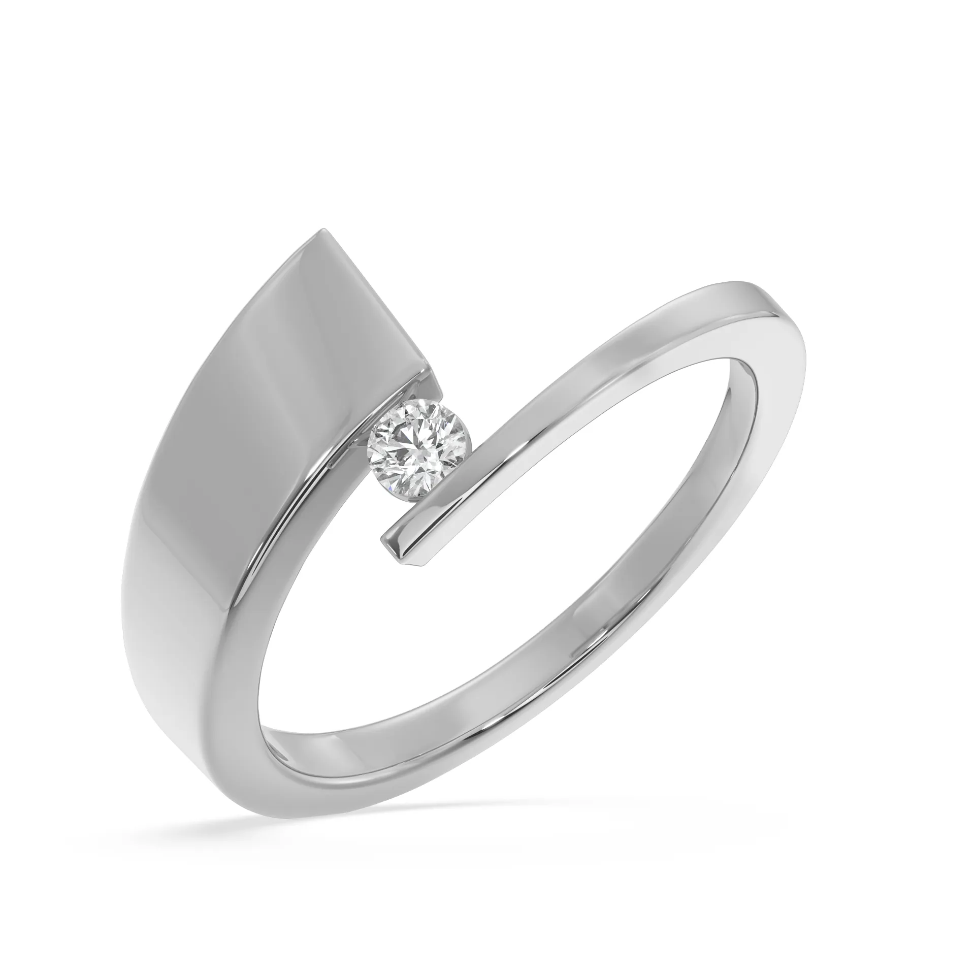 SY Women's Ring in Gold, Minimal Solitaire