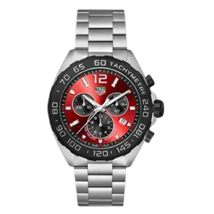 Tag Heuer Formula 1 Silver Stainless Steel Red Dial Chronograph Quartz Watch for Gents - CAZ101AN.BA0842