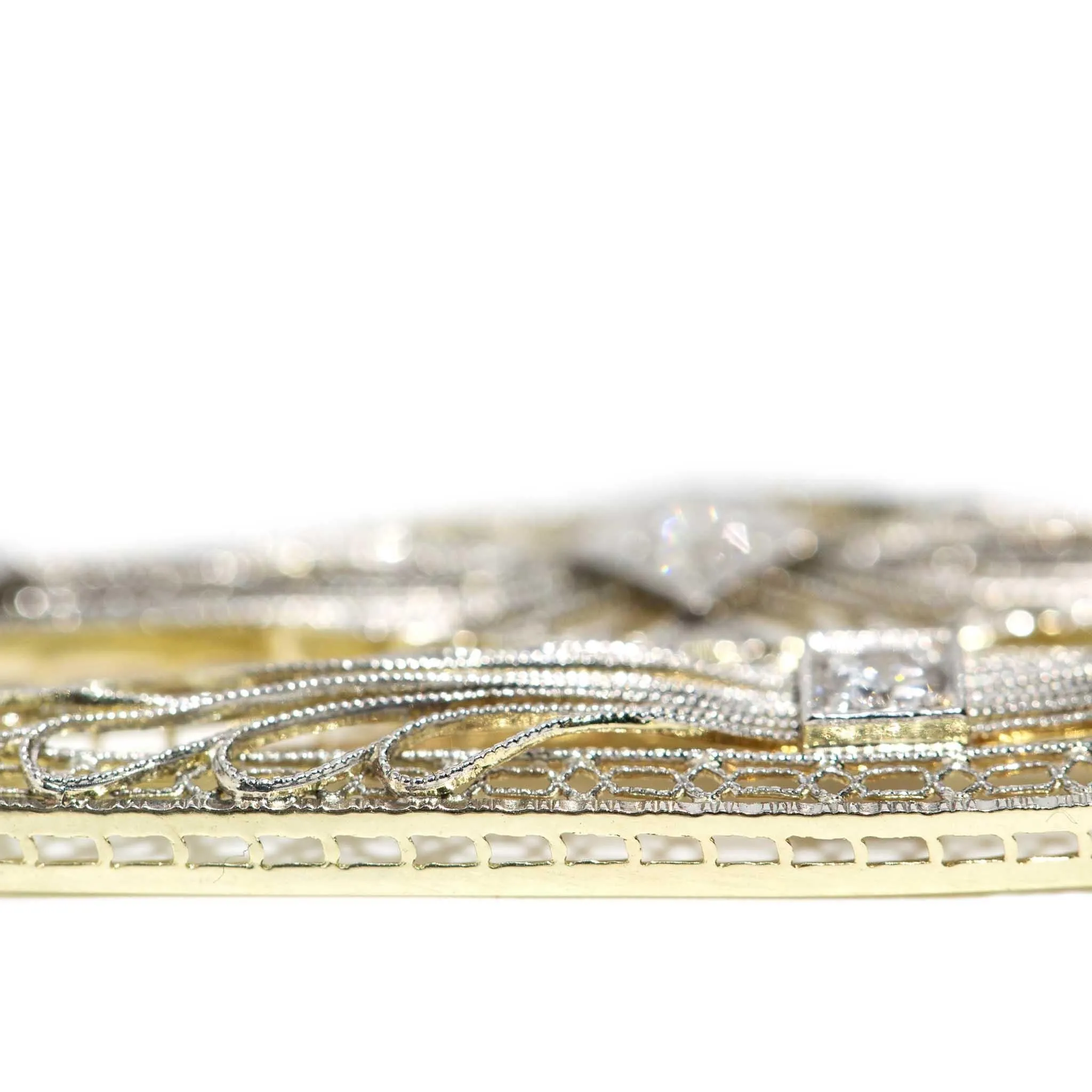 Talulah Re-invented 1900s Diamond & Pearl Earrings 14ct & Platinum