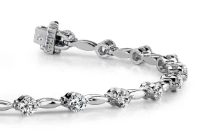 Teardrop Link Lab-Grown Diamond Bracelet with 3.00 ct.(finished) 3.4mm