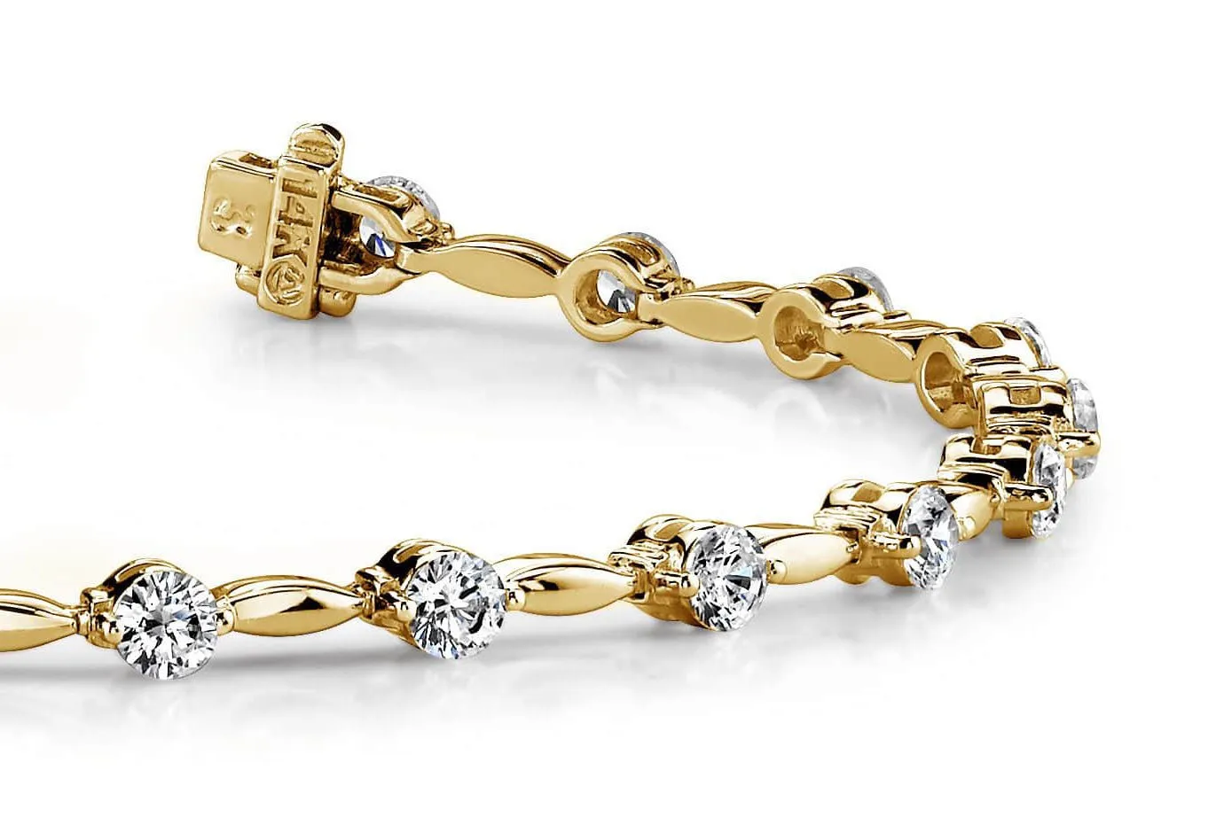 Teardrop Link Lab-Grown Diamond Bracelet with 3.00 ct.(finished) 3.4mm