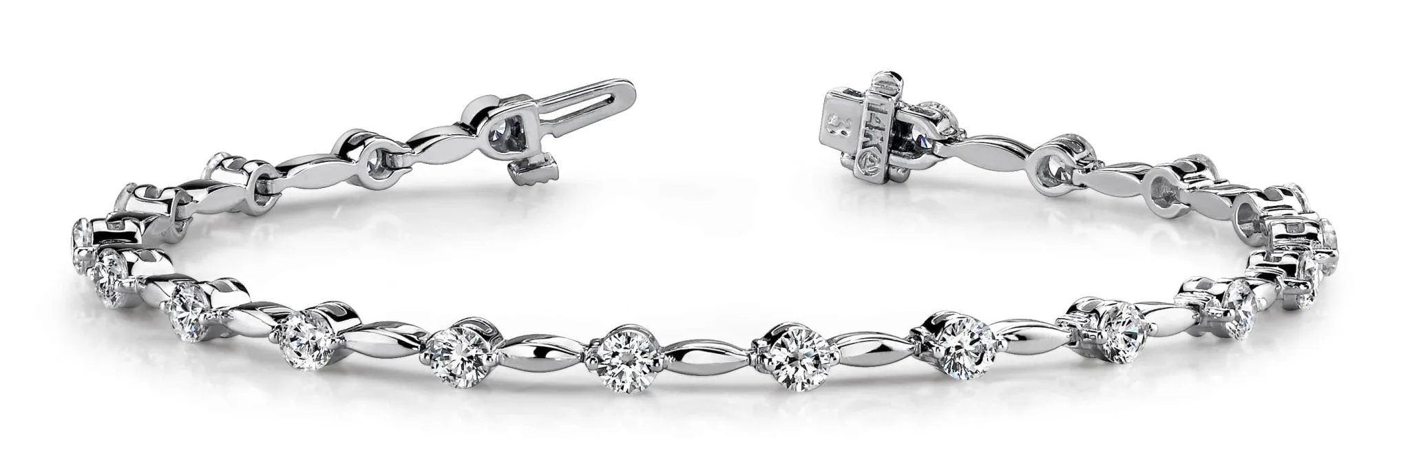 Teardrop Link Lab-Grown Diamond Bracelet with 3.00 ct.(finished) 3.4mm