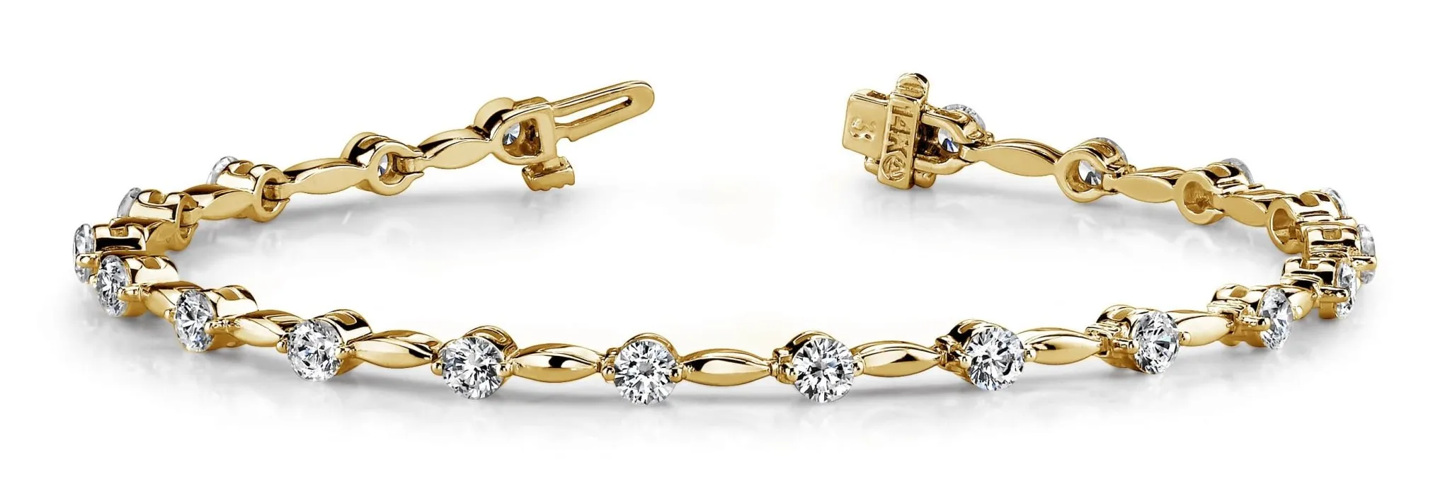 Teardrop Link Lab-Grown Diamond Bracelet with 3.00 ct.(finished) 3.4mm