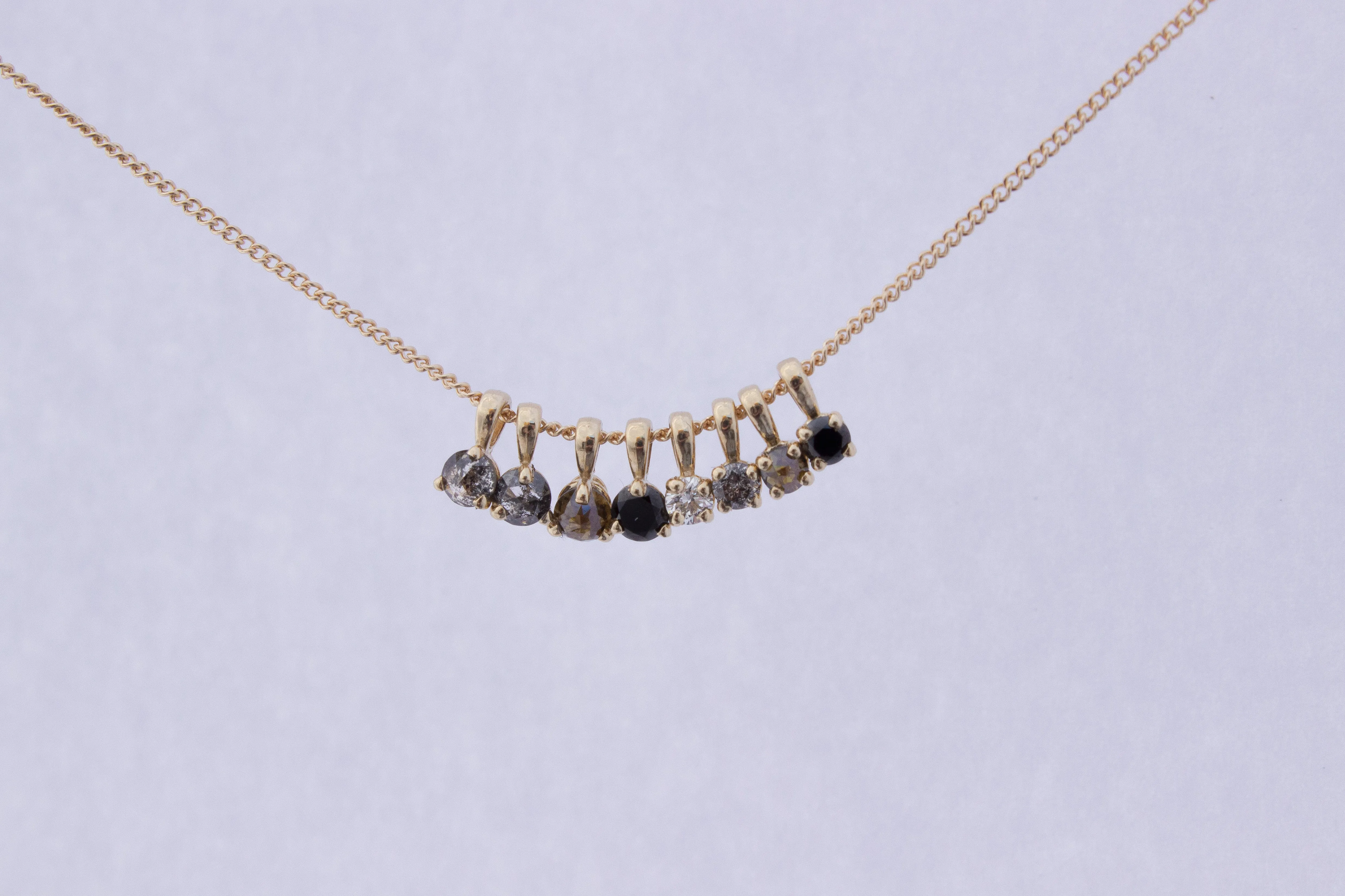Teeny-Tiny 2.5mm Diamond Charm/Necklace | 14k Yellow Gold
