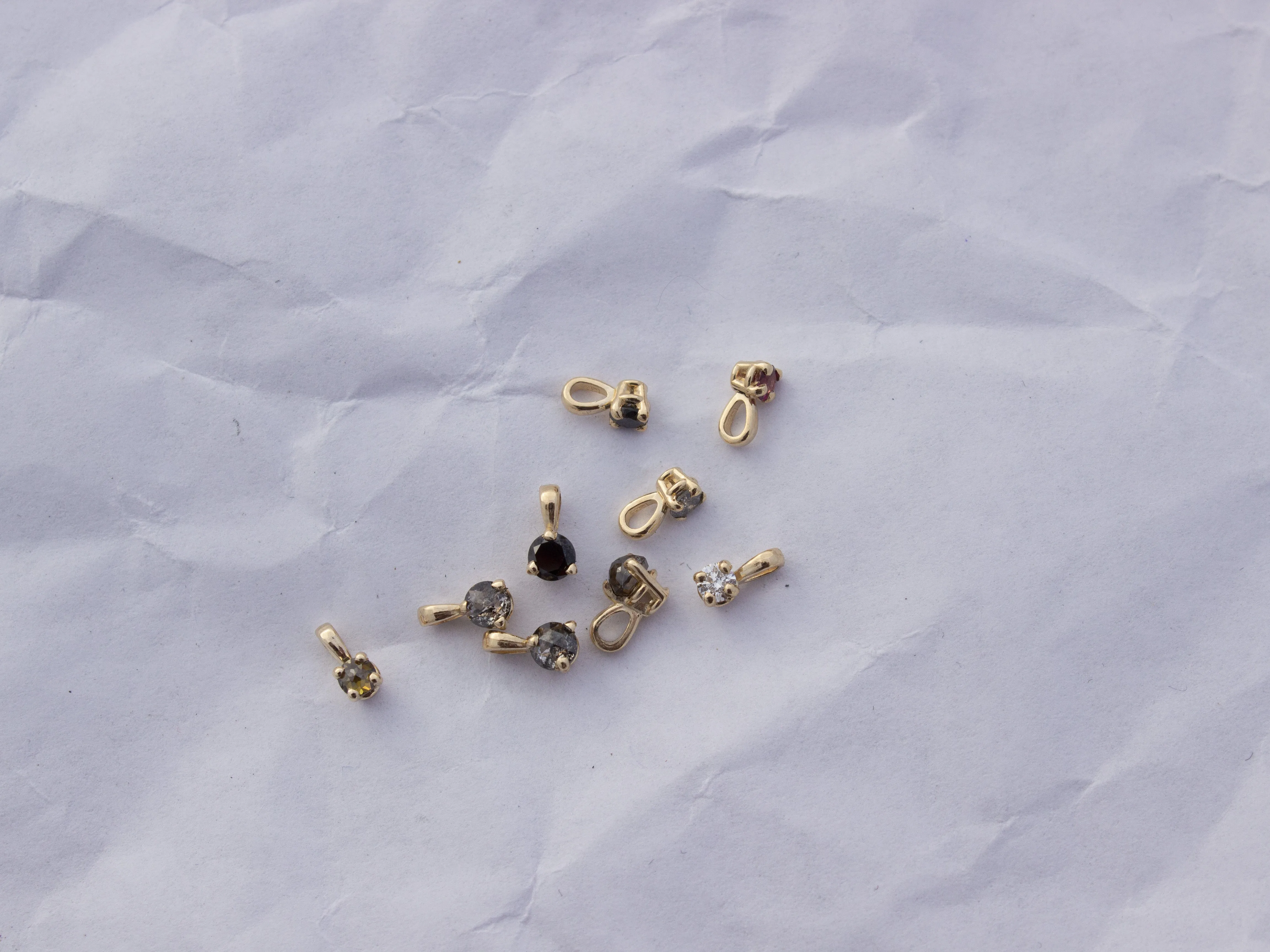 Teeny-Tiny 2.5mm Diamond Charm/Necklace | 14k Yellow Gold