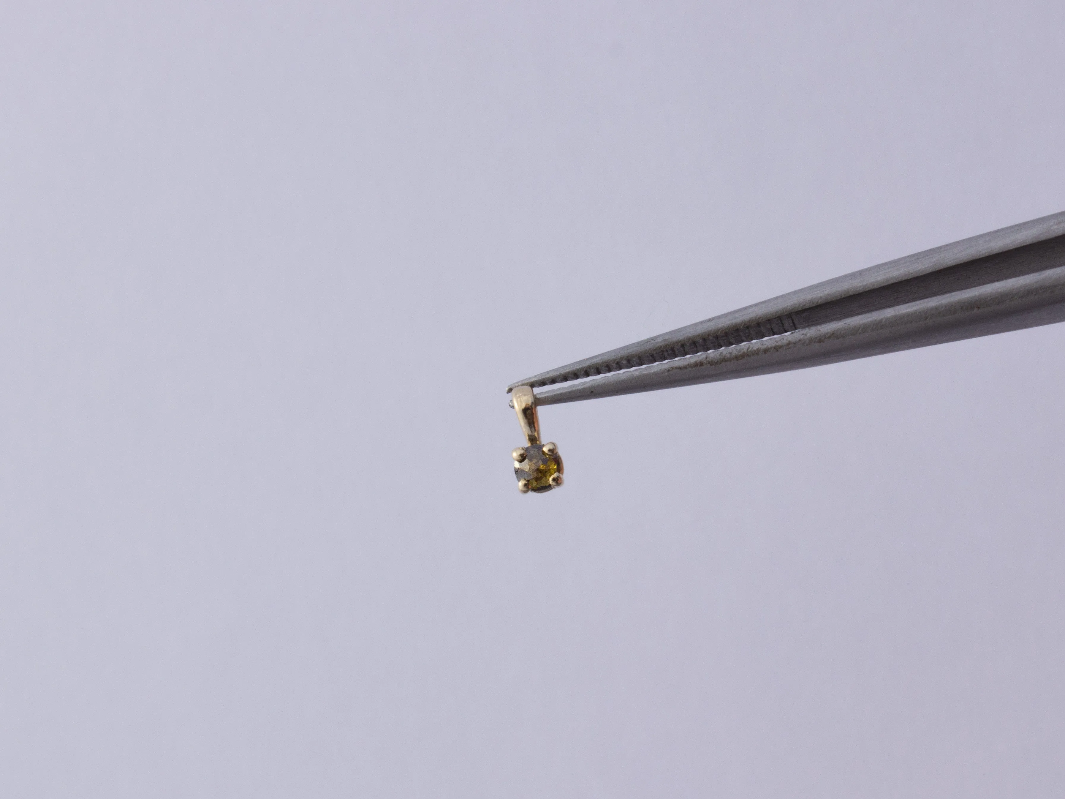 Teeny-Tiny 2.5mm Diamond Charm/Necklace | 14k Yellow Gold