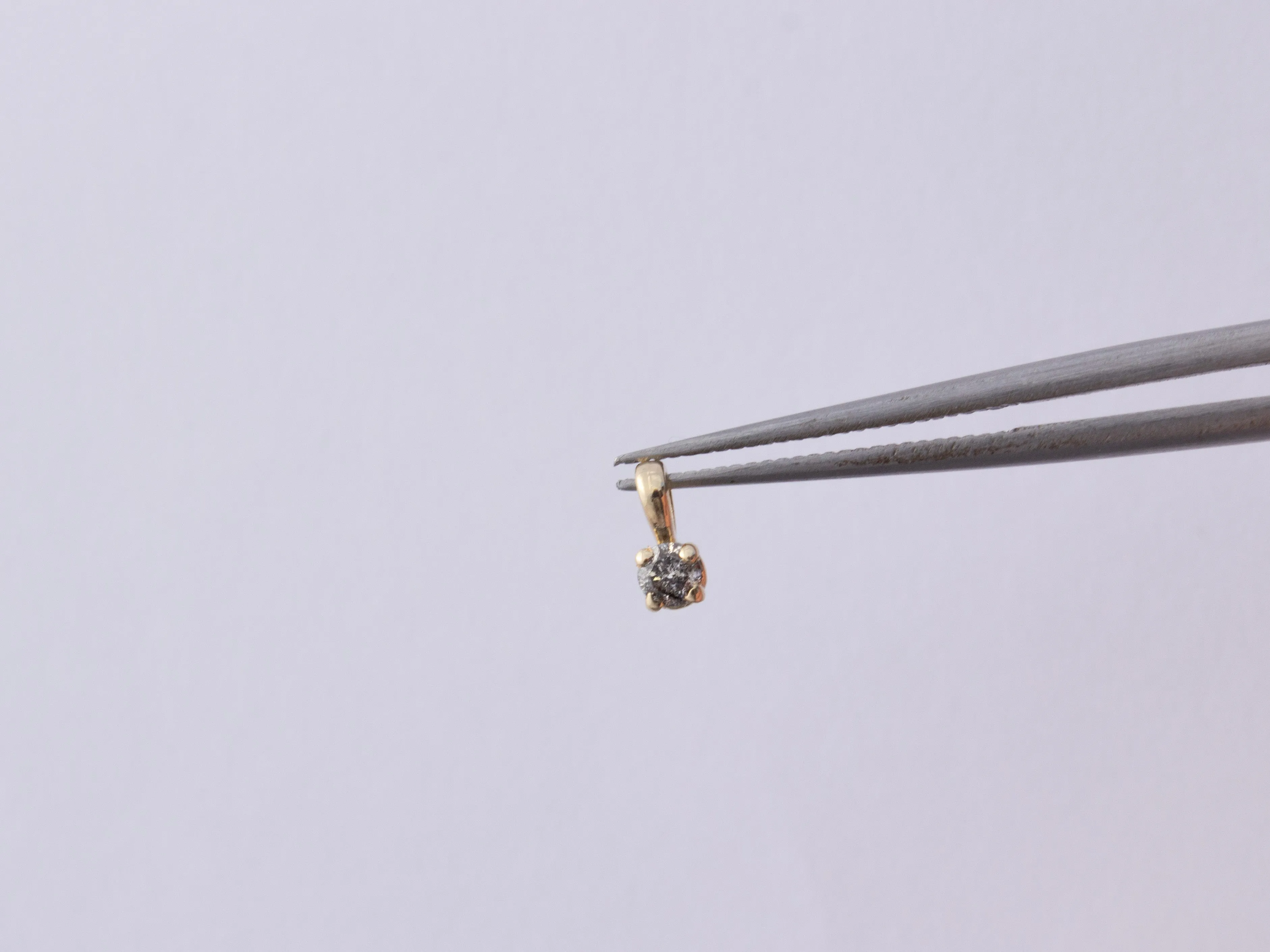 Teeny-Tiny 2.5mm Diamond Charm/Necklace | 14k Yellow Gold