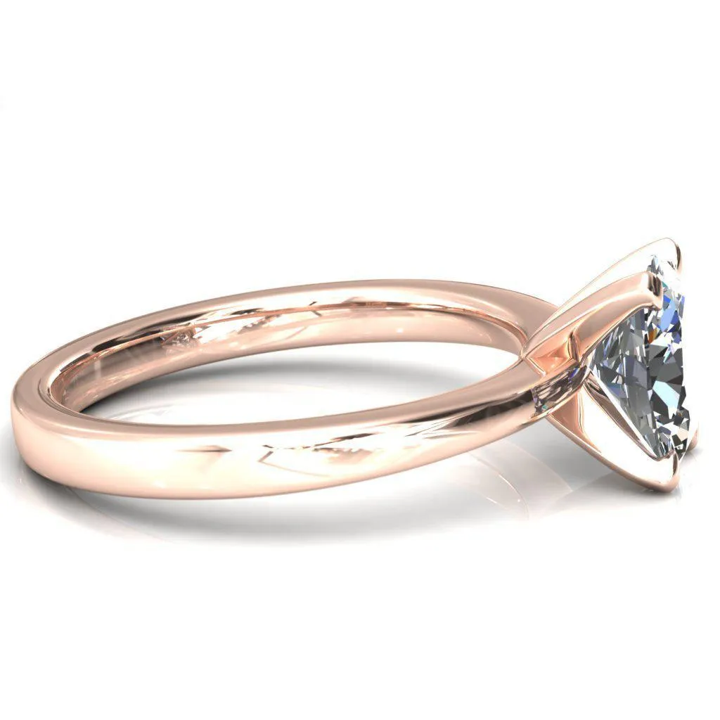 Tessa Oval Center 4  Prong Pitched Shoulders Solitaire Engagement Ring