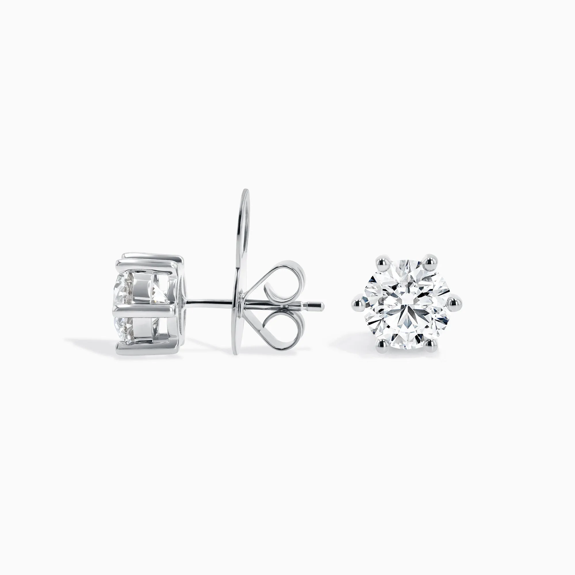 The Essentials 6-Prong 18K White Gold Diamond Stud Earrings (2.4 ct tw.)