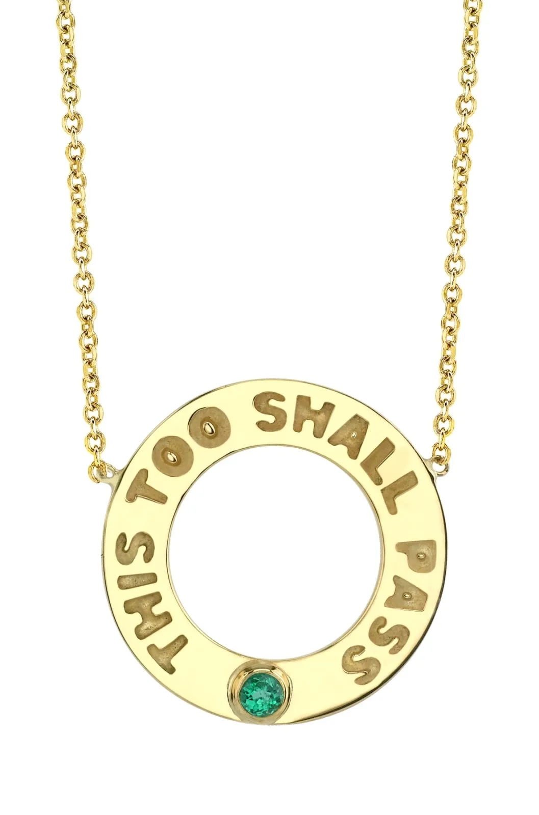 This Too Shall Pass Emerald Necklace