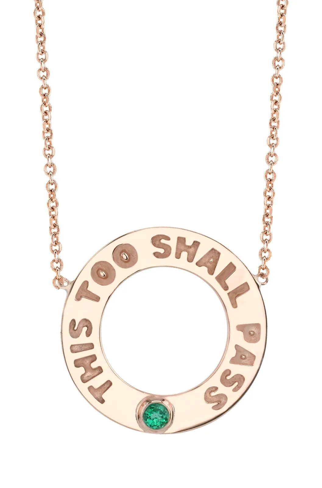 This Too Shall Pass Emerald Necklace