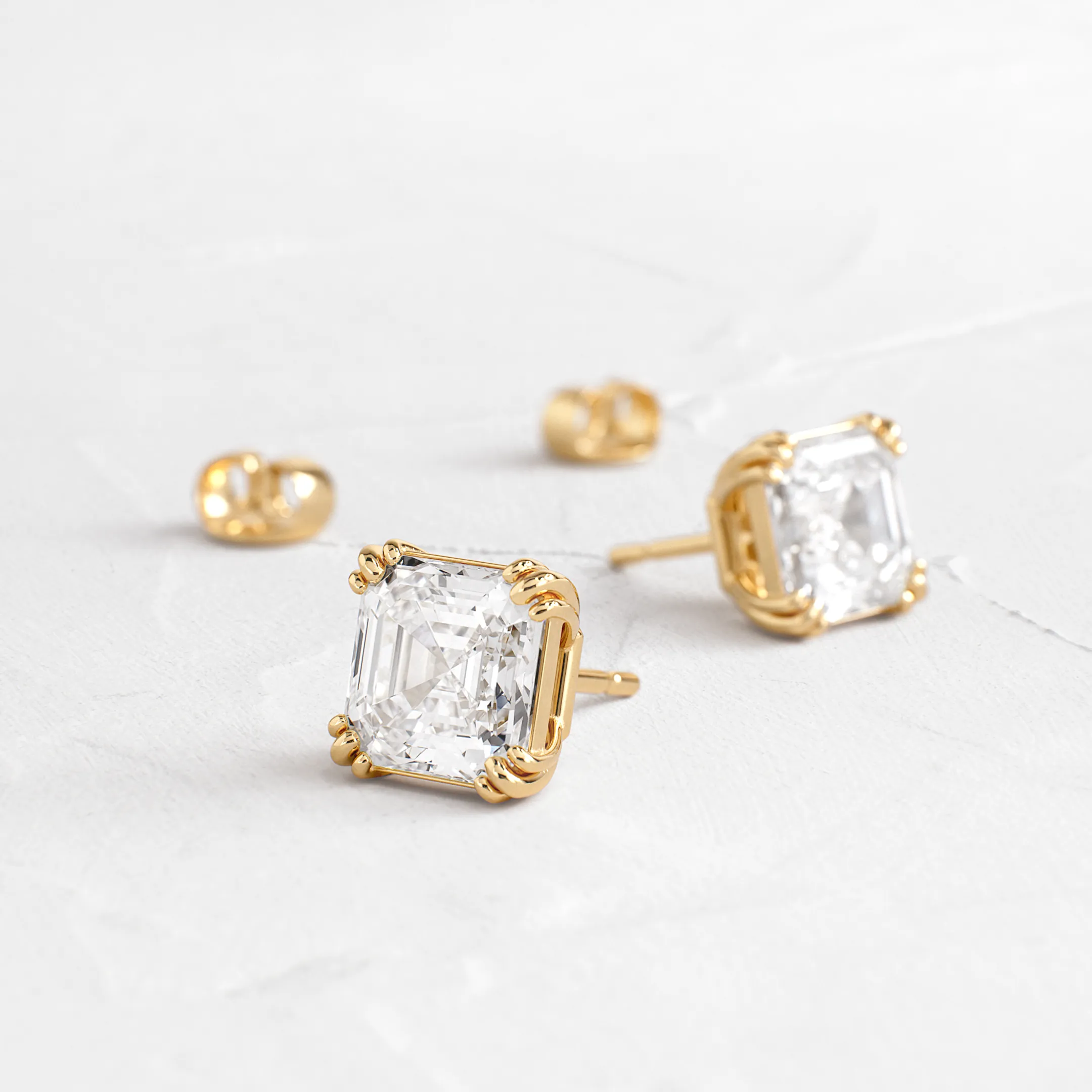 Threaded Studs, Asscher Cut