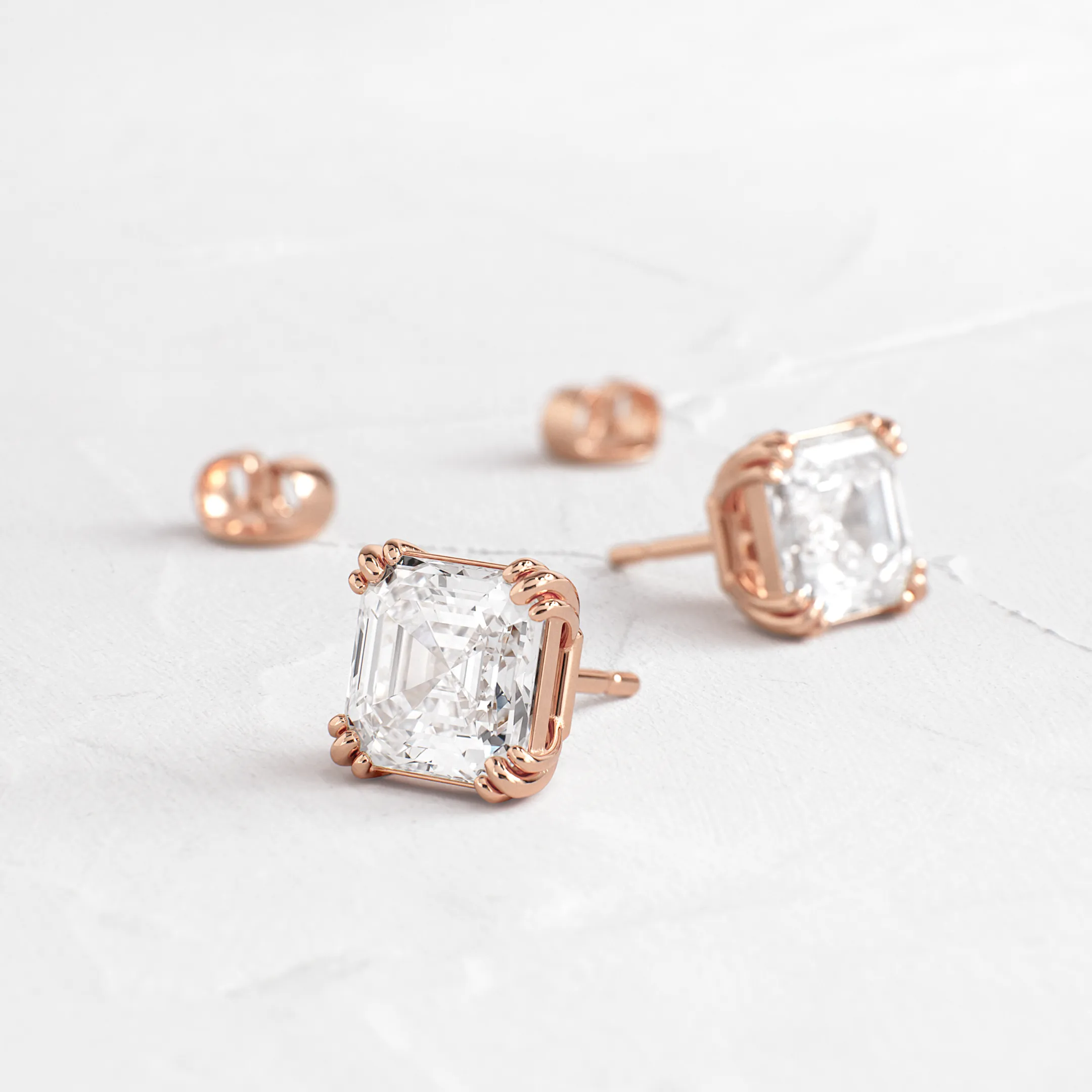 Threaded Studs, Asscher Cut