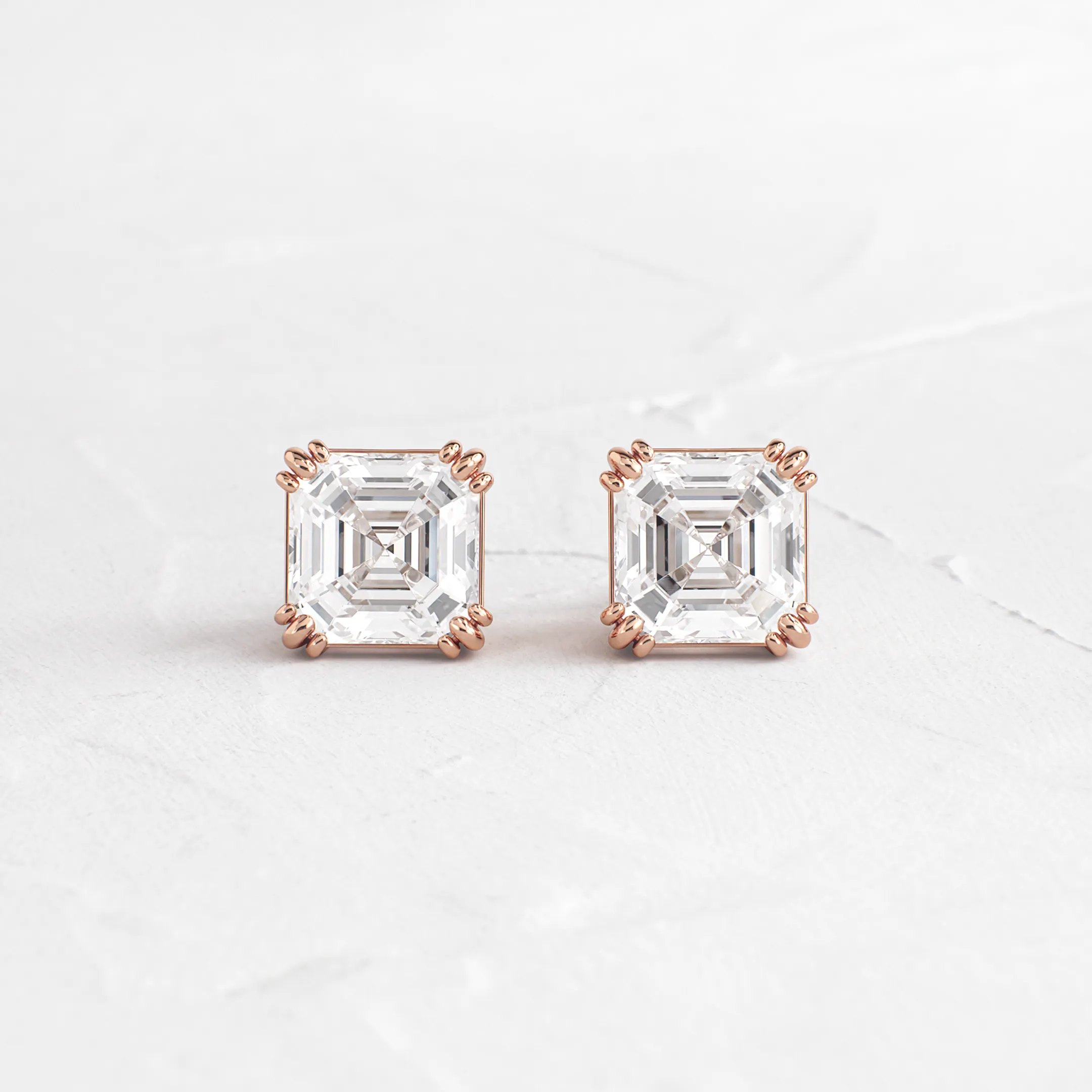 Threaded Studs, Asscher Cut