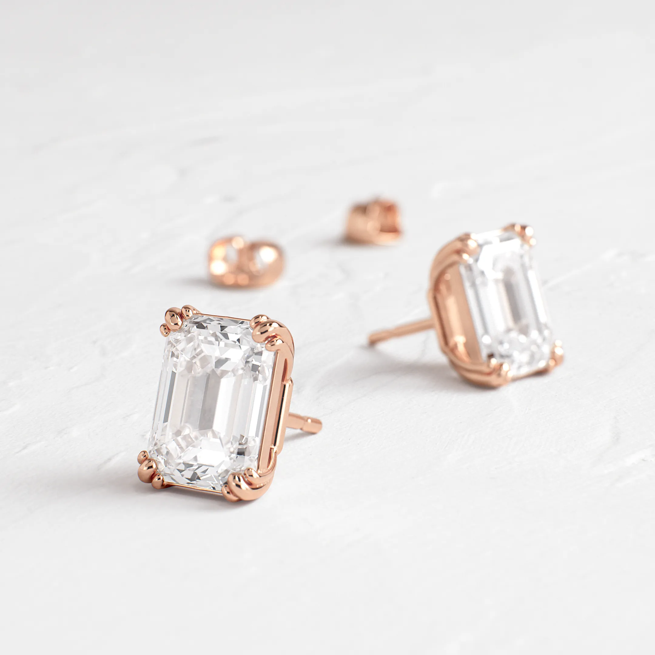 Threaded Studs, Emerald Cut