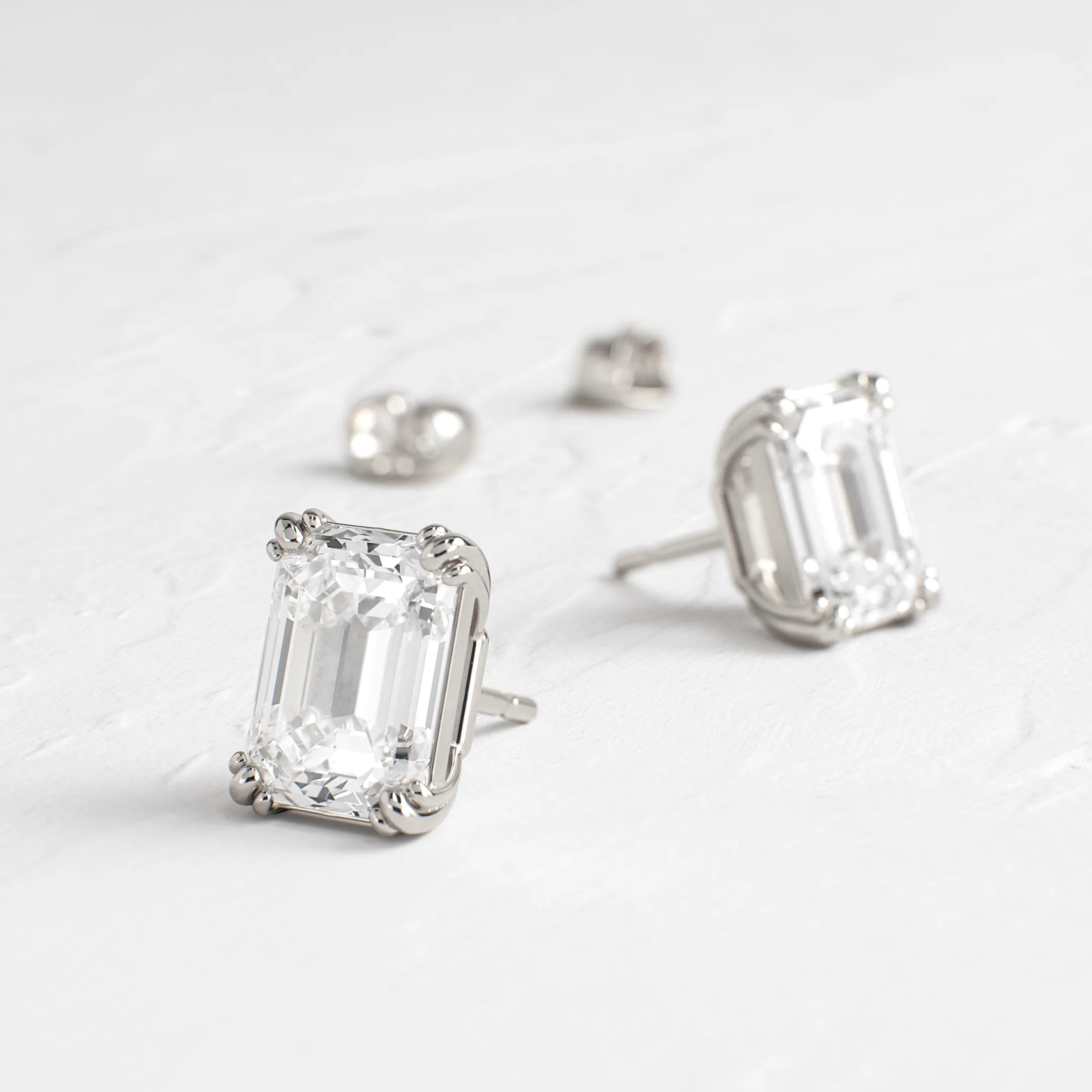 Threaded Studs, Emerald Cut