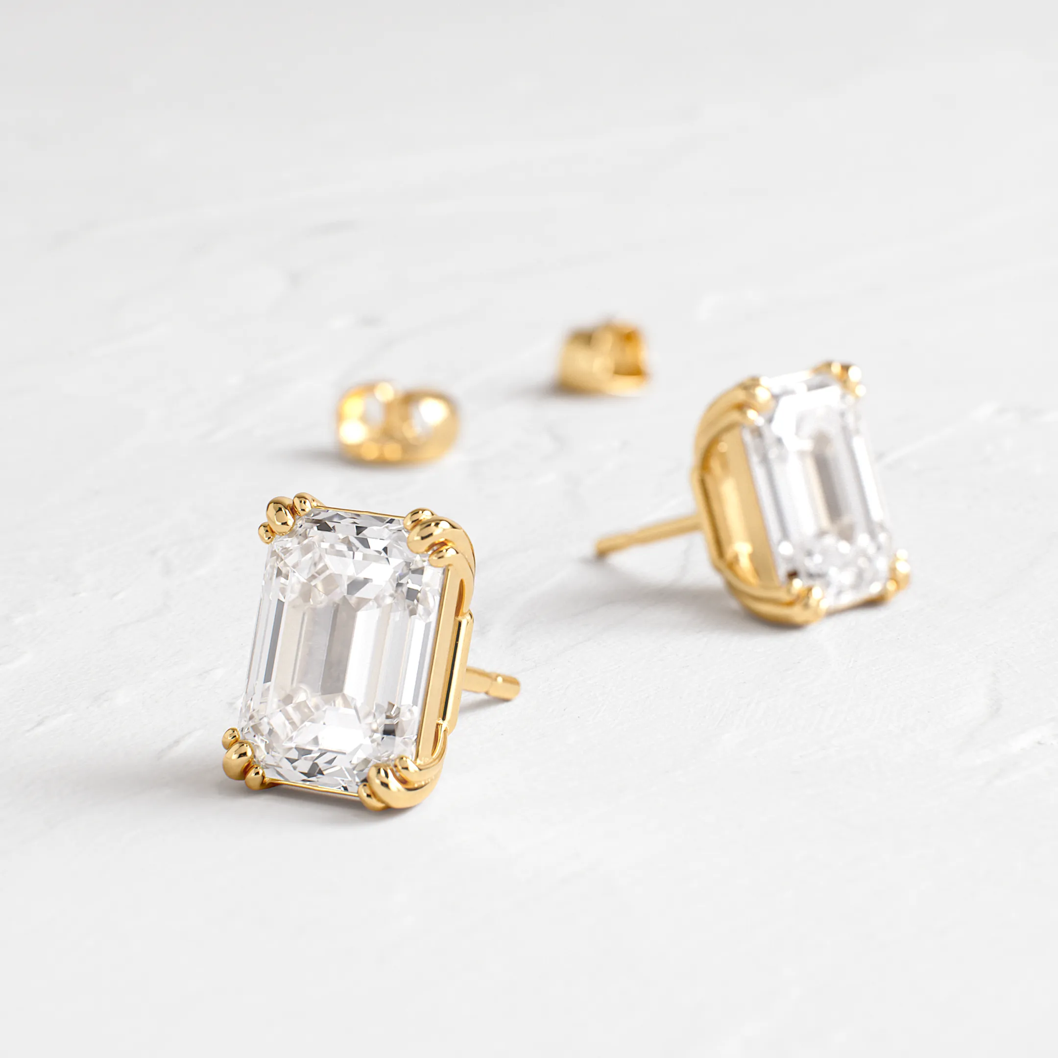 Threaded Studs, Emerald Cut