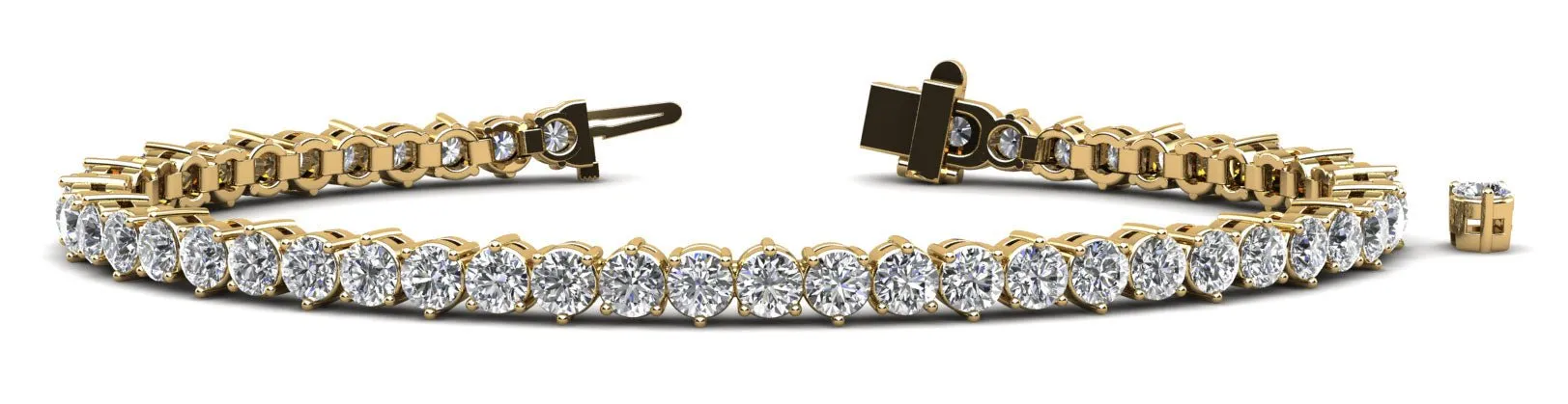 Three Prong Alternating Lab-Grown Diamond Tennis Bracelet with 5.67 ct.(finished) 3mm