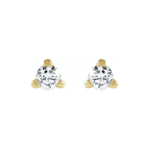 Three Prong Diamond Flat Back Studs