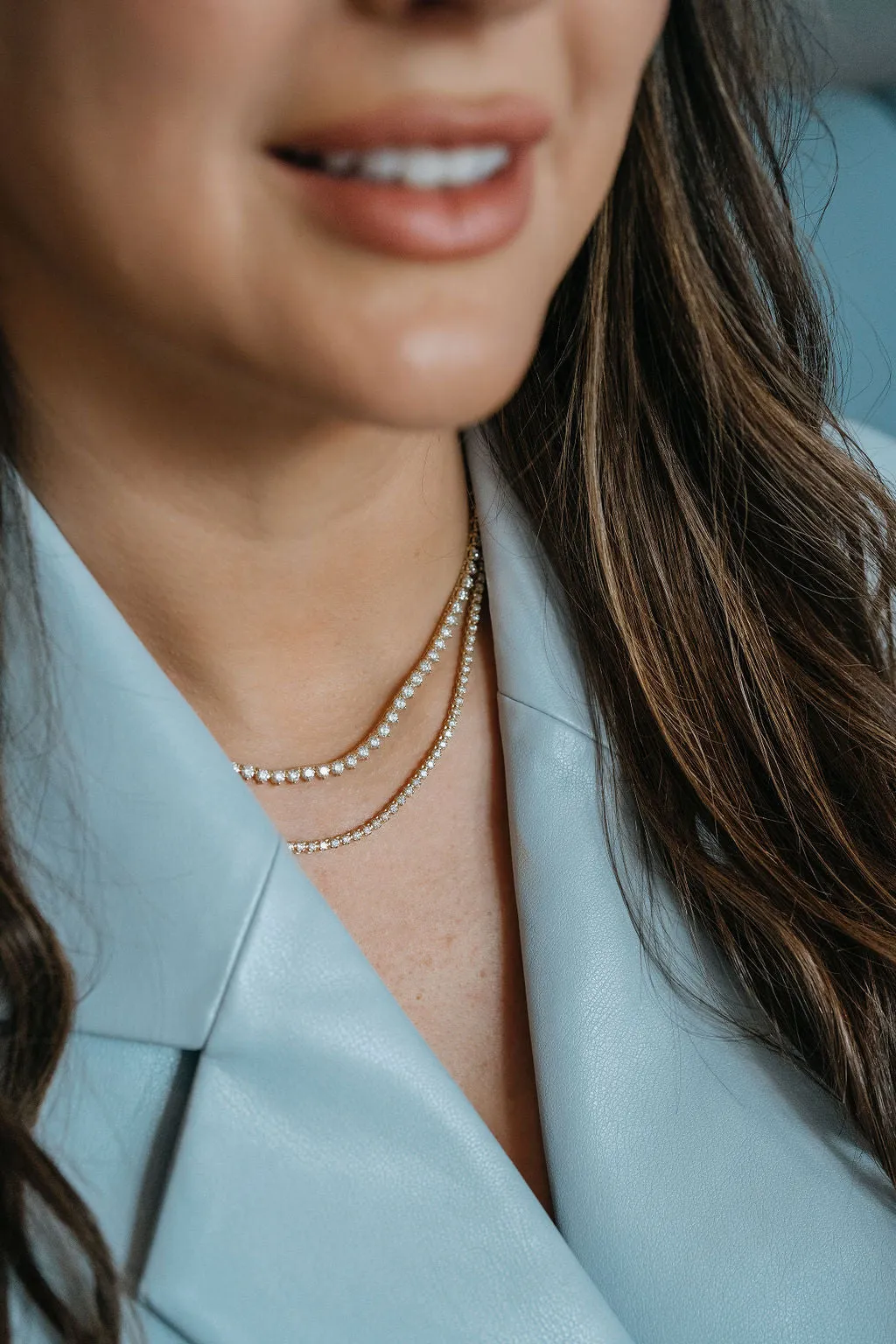 Three Prong Diamond Tennis Necklace (10.75 ct)