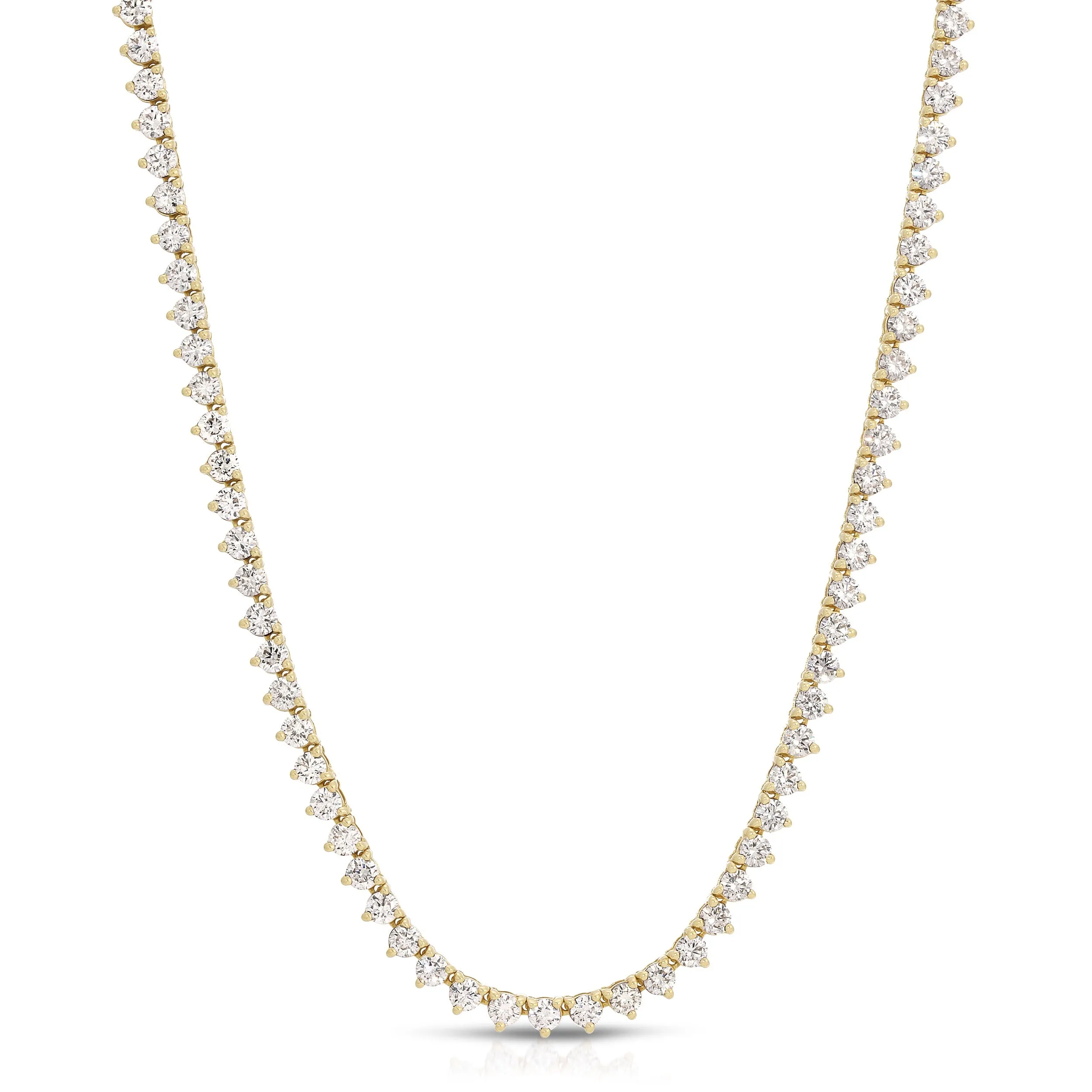 Three Prong Diamond Tennis Necklace (10.75 ct)