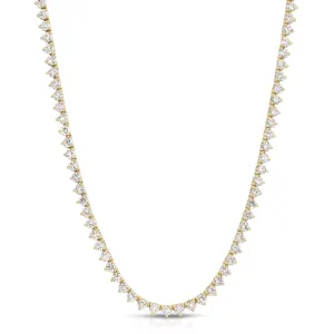 Three Prong Diamond Tennis Necklace (10.75 ct)