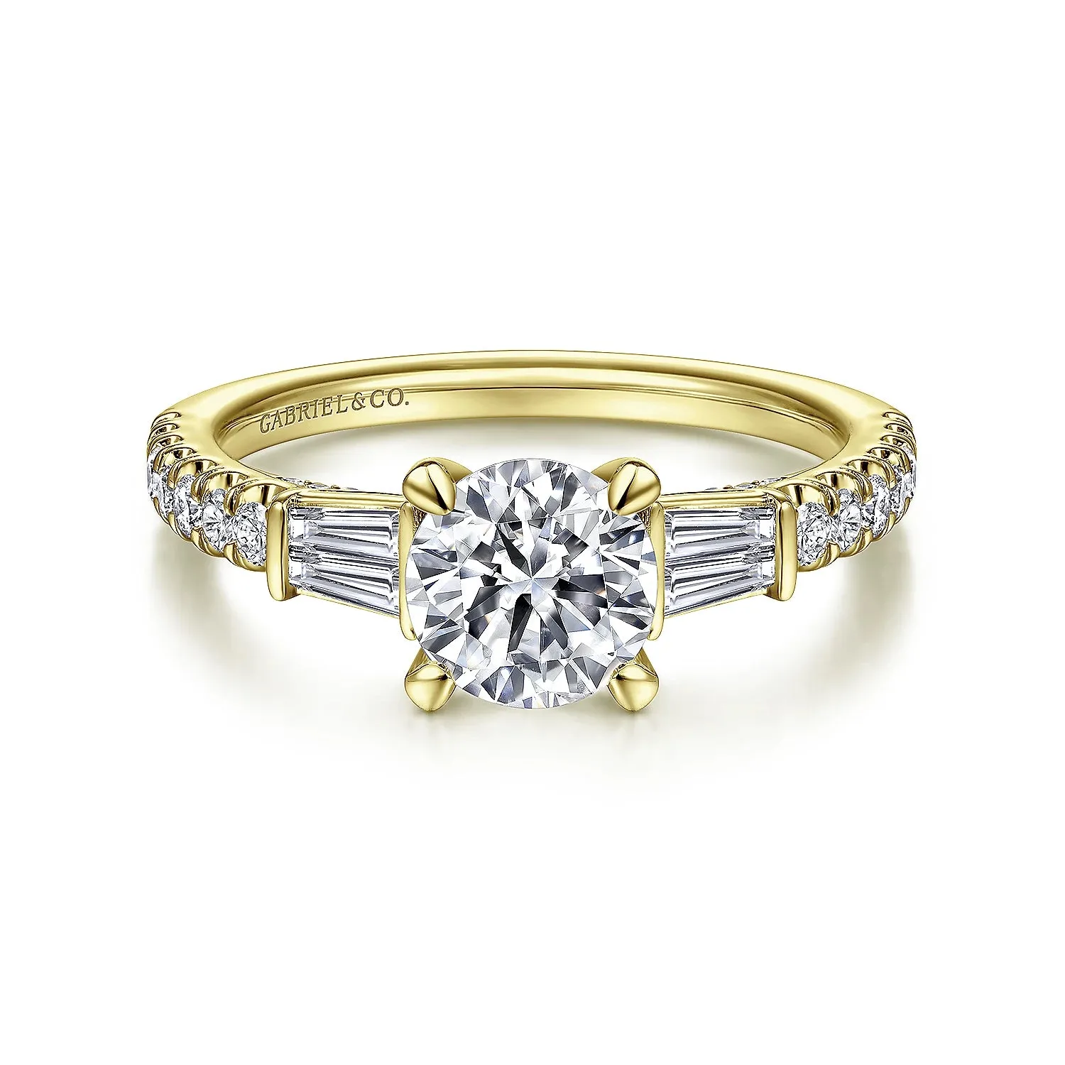 Three Stone Round Diamond Engagement Ring Mounting