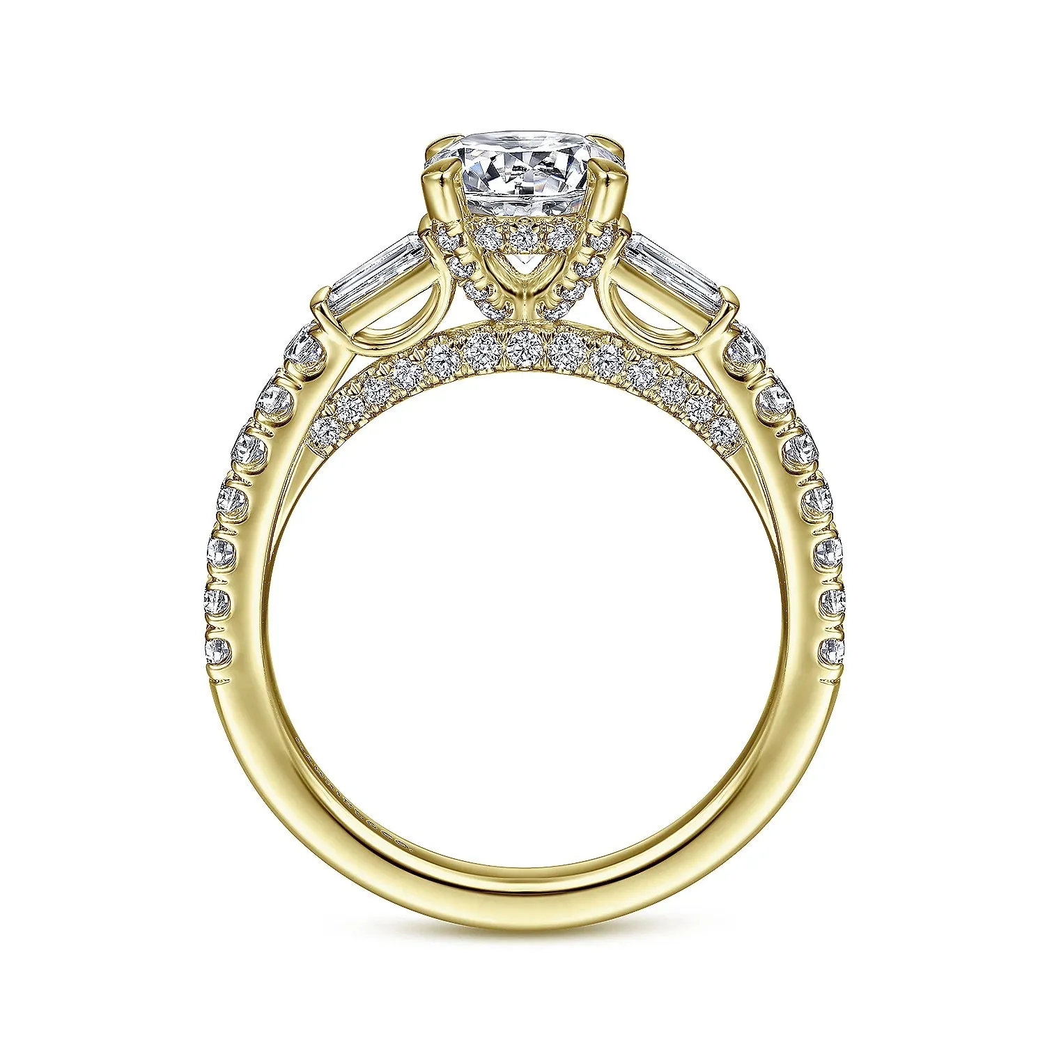Three Stone Round Diamond Engagement Ring Mounting