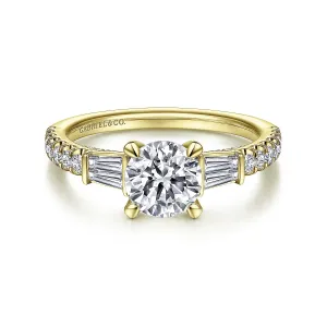 Three Stone Round Diamond Engagement Ring Mounting