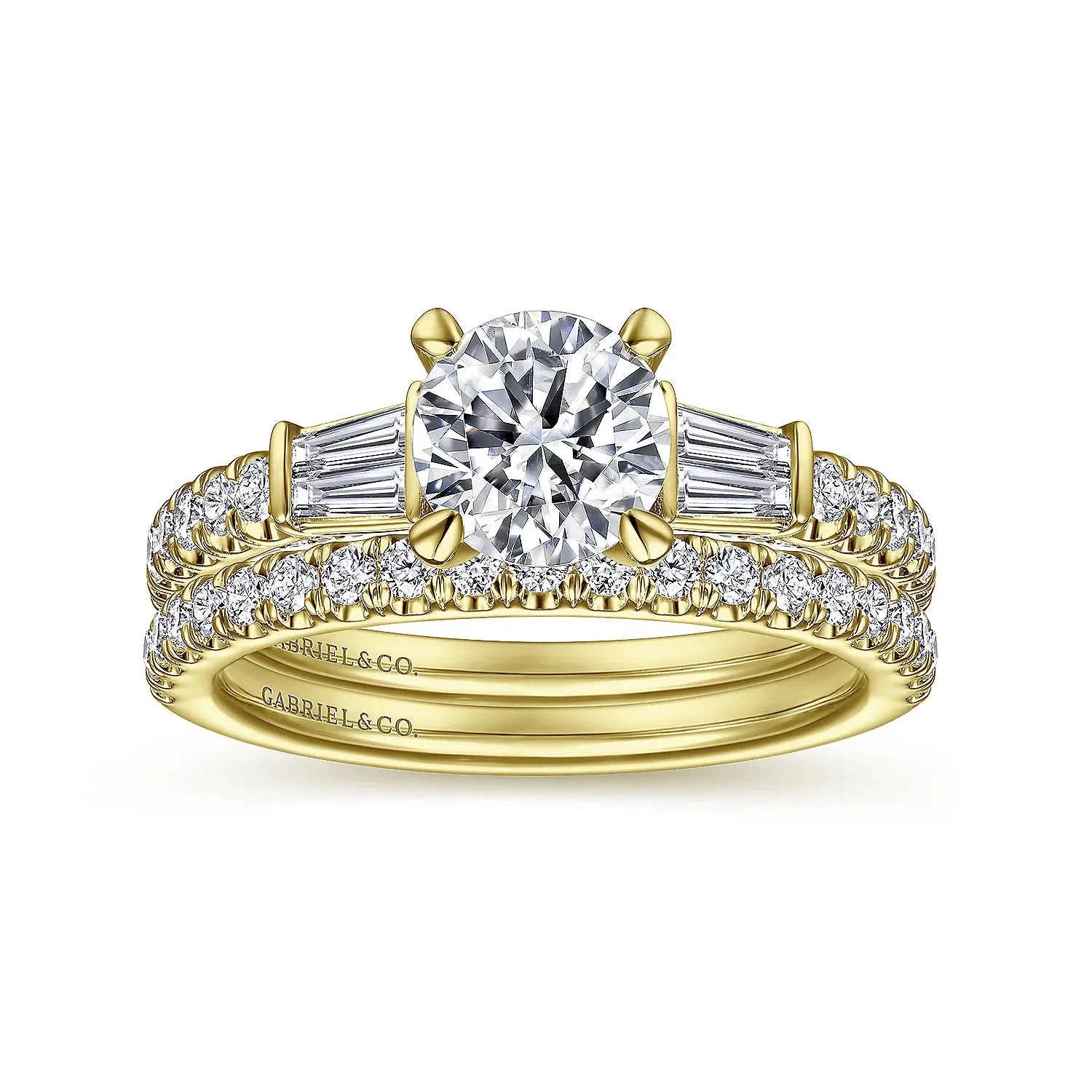 Three Stone Round Diamond Engagement Ring Mounting