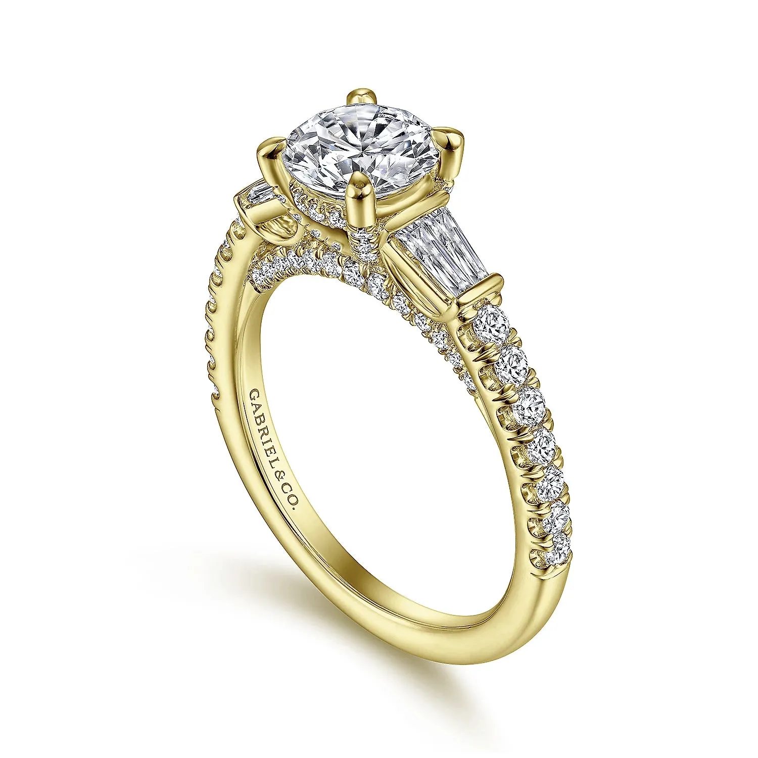 Three Stone Round Diamond Engagement Ring Mounting