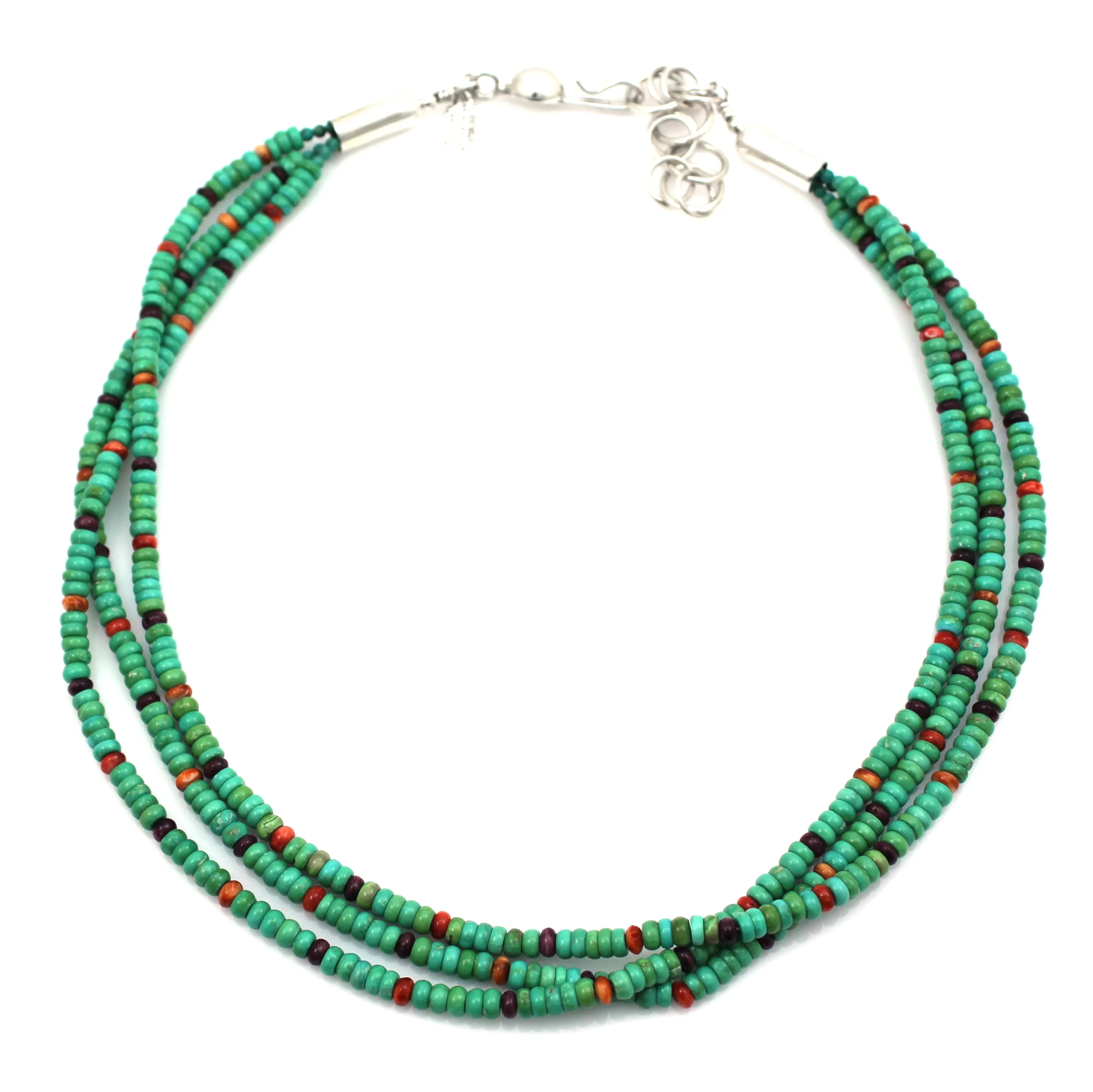 Three Strand Emerald Valley Turquoise Necklace