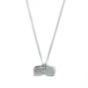 Tiffany & Co Return To Tiffany Double Mini Heart Tag Sterling Silver Pendant Necklace - 16"