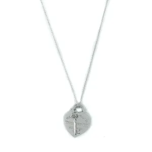 Tiffany & Co Return To Tiffany Heart Tag Key Pendant Sterling Silver Necklace - 16"