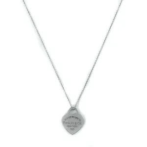 Tiffany & Co Return To Tiffany Sterling Silver Heart Tag Pendant Necklace - 16"