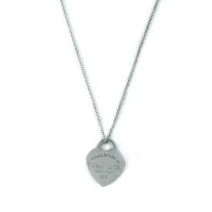 Tiffany & Co Return To Tiffany Sterling Silver Heart Tag Pendant Necklace - 18"