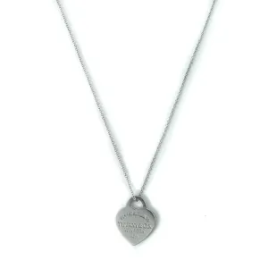 Tiffany & Co Return To Tiffany Sterling Silver Medium Heart Tag Pendant Necklace - 18"