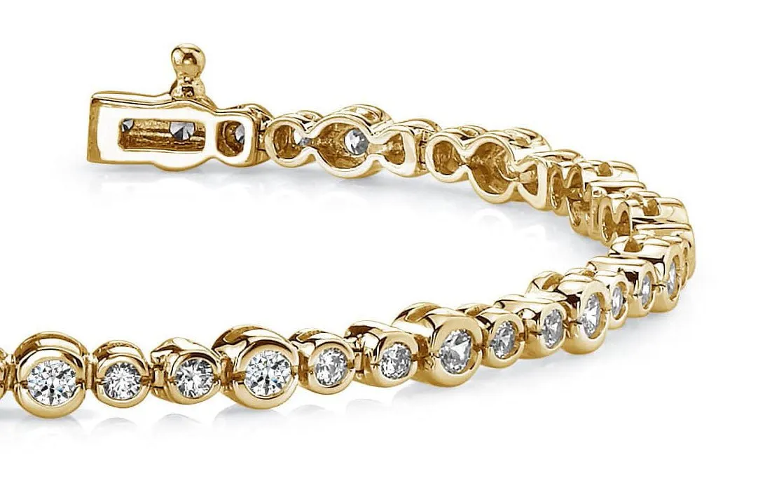 Timeless Half Bezel Diamond Bracelet with 4.06 ct.(finished) 2.6mm, 3.5mm