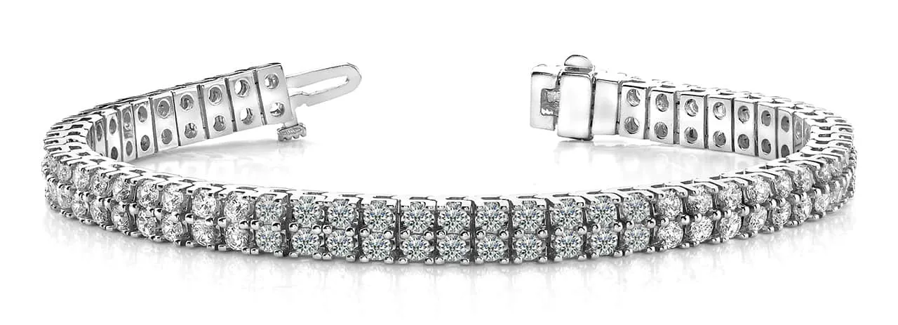 Timeless Two Row Diamond Tennis Diamond Bracelet with 14.96 ct.(finished) 3.75mm