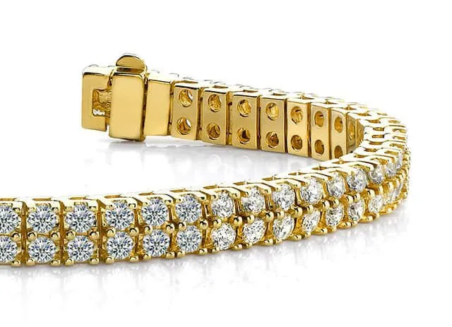 Timeless Two Row Diamond Tennis Diamond Bracelet with 14.96 ct.(finished) 3.75mm