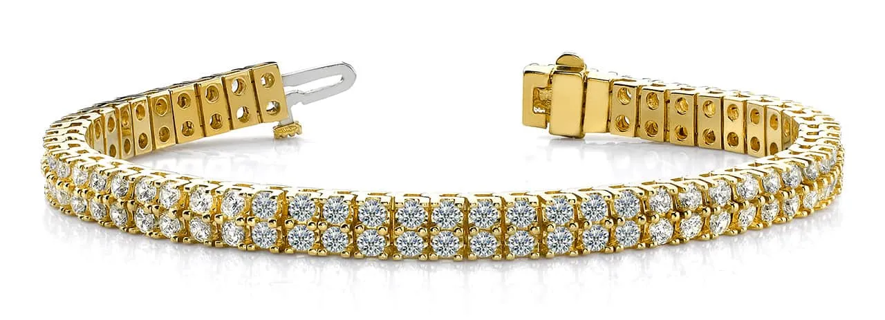 Timeless Two Row Diamond Tennis Diamond Bracelet with 14.96 ct.(finished) 3.75mm